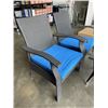 Image 3 : BRAND NEW PATIO FLARE 'WHYLIE' 3PC CHAT SET WITH BLUE CUSHIONS, RETAIL $669