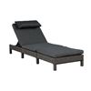 Image 1 : BRAND NEW PATIO FLARE 'LAURA' GREY SUN LOUNGER, WITH CUSHION AND NECK PILLOW, ADJUSTABLE, RETAIL $48