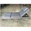 Image 2 : BRAND NEW PATIO FLARE 'LAURA' GREY SUN LOUNGER, WITH CUSHION AND NECK PILLOW, ADJUSTABLE, RETAIL $48