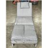 Image 3 : BRAND NEW PATIO FLARE 'LAURA' GREY SUN LOUNGER, WITH CUSHION AND NECK PILLOW, ADJUSTABLE, RETAIL $48