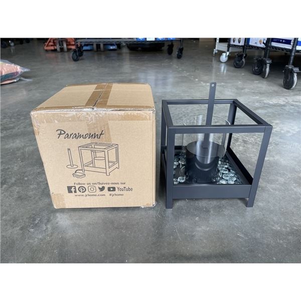 2 BRAND NEW PATIO FLARE SQUARE BLACK GARDEN / PATIO BURNERS, WITH LED LIGHTING, RETAIL $69 EACH