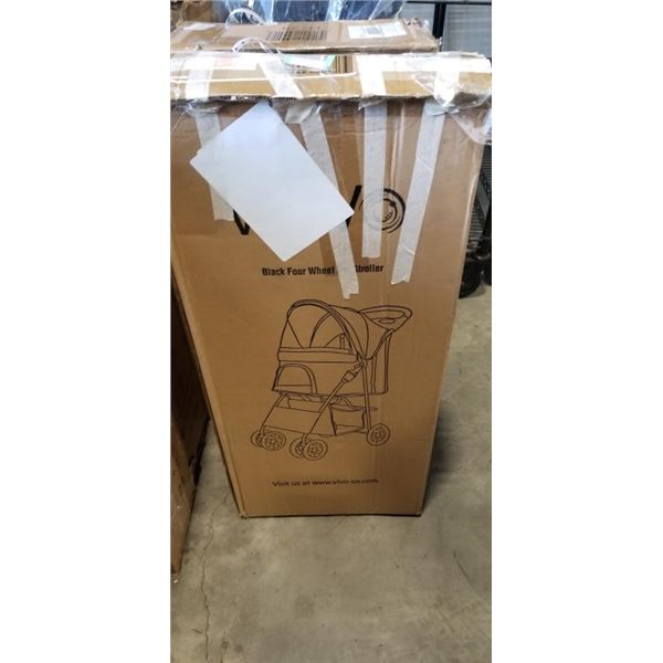 VIVO BLACK FOUR WHEEL PET STROLLER