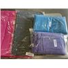 Image 2 : NEW BATH MATTS AND TOWELS, 2 28X56 INCH BATH TOWELS, 1 40X70 BEACH TOWEL, 2 23.5 X 35.5 SOFT FOAM BA