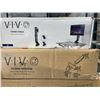 Image 2 : WHITE MECHANICAL ARM DUAL MONITOR DESK MOUNT WITH WHITE DUAL MONITOR DESK MOUNT AND WHITE MECHANICAL
