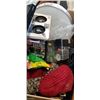 Image 3 : BOX OF LED LIGHT, SONY DVD PLAYER, HOSE NOZZLES, AIR COMPRESSOR AND MOWER