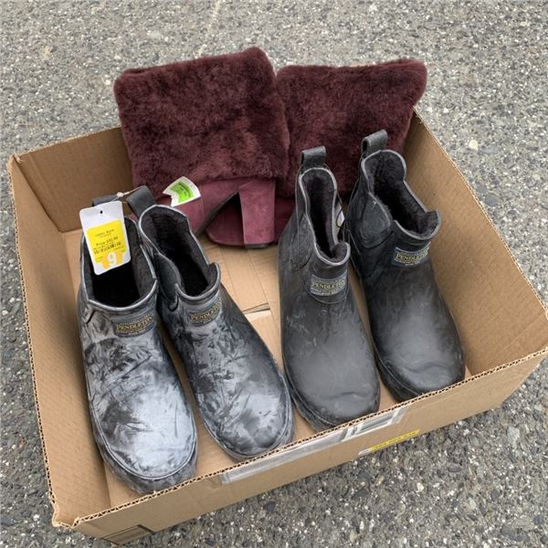 THREE PAIRS OF NEW SIZE 9 FOOTWEAR