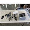 Image 1 : TOTE OF VINTAGE/OLD CELL PHONES W/ SOME CHARGERS