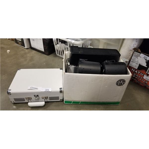 PORTABLE RECORD PLAYER, SONY WIRELESS SPEAKER SYSTEM ETC