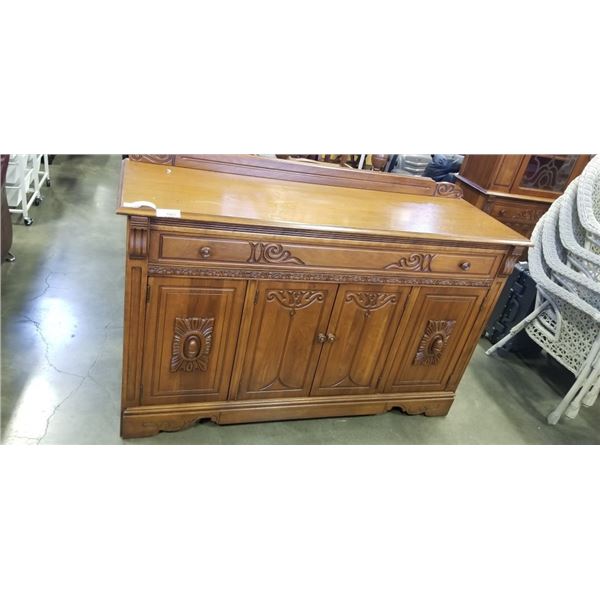 SOLID WOOD SIDEBOARD W/ 4 DOORS AND LARGE DRAWER
