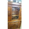 Image 2 : SOLID WOOD HUTCH W/ GLASS FRONT, 4 DOORS AND DRAWER