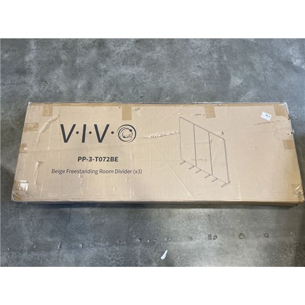 VIVO BEIGE FREESTANDING ROOM DIVIDER, 3 PANEL