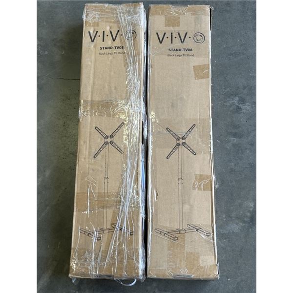 2 VIVO BLACK LARGE TV STANDS