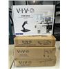 Image 1 : PNEUMATIC ARM MONITOR & TOUCH SCREEN DESK STAND WITH WHITE UNDER DESK DRAWER WITH PULL HANDLE LAPTOP
