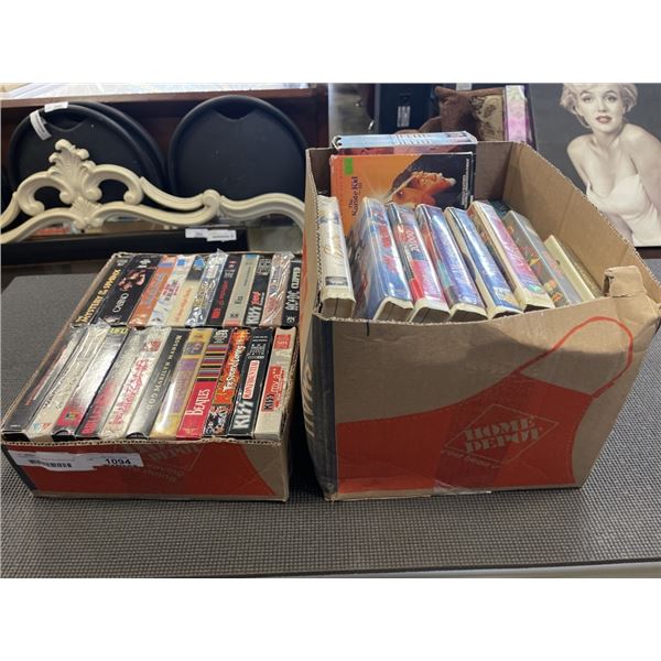 2 BOXES OF VHS TAPES INCLUDING SOME DISNEY