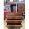 Image 2 : LARGE HIGHBOY DRESSER, MAHOGANY FINISH