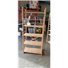 Image 1 : WOODEN SHELVING UNIT 35" WIDE BY 76" TALL