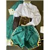 Image 4 : 5 NEW LADIES MEDIUM COSTUMES WITH CAPE, HAT, STOCKINGS, BOW, SHORTS AND SHIRT