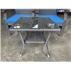 Image 4 : BRAND NEW PATIO FLARE 'WHYLIE' 3PC CHAT SET WITH BLUE CUSHIONS, RETAIL $669