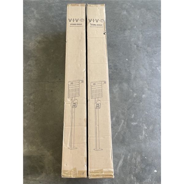 2 VIVO BLACK EV CHARGING STANDS