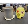 Image 1 : VINTAGE VASE AND LIDDED CROCK