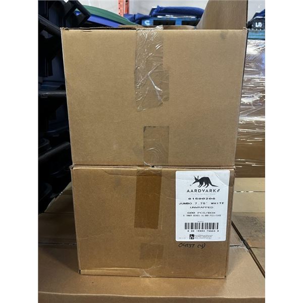 2 NEW CASE OF AARDVARK PAPER STRAWS, RETAIL $129, 7.75 INCH JUMBO WHITE, TOTAL 4,800PC PER BOX 600PC