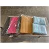 Image 1 : NEW BATH MATTS AND TOWELS, 4 28X56 INCH BATH TOWELS, 1 23.5 X 35.5 SOFT FOAM BATGH MATT,  AND 3 19.5