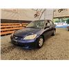 Image 2 : 2005 HONDA CIVIC, BLUE,  KMS, FRONT WHEEL DRIVE. - B007603