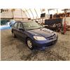 Image 8 : 2005 HONDA CIVIC, BLUE,  KMS, FRONT WHEEL DRIVE. - B007603