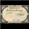 Image 1 : 1792 France RARE 5 Livres Assignat Currency Hi Grade (CUR-05891)