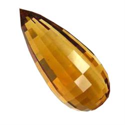 24.44ct Sublime Golden Yellow Briolette Citrine  FLAWLESS Appraisal Estimate $489 (GEM-16987)