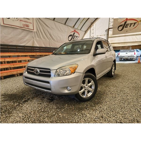 2007 TOYOTA RAV 4, SILVER, 220691 KMS, FOUR WHEEL DRIVE. - D048729
