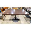 Image 2 : DARK WOOD 48"W X 30"D X 30"H BLACK METAL BASE RECTANGULAR COMMERCIAL RESTAURANT TABLE