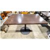 Image 2 : DARK WOOD 48"W X 30"D X 30"H BLACK METAL BASE RECTANGULAR COMMERCIAL RESTAURANT TABLE