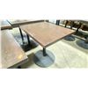 Image 2 : DARK WOOD 30"W X 25"D X 30"H BLACK METAL BASE SQUARE COMMERCIAL RESTAURANT TABLE