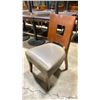 Image 1 : DARK WOOD PADDED SQUARE BACK COMMERCIAL RESTAURANT SIDE CHAIR