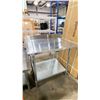 Image 1 : OMCAN STAINLESS STEEL 36"W X 30"D X 34"H COMMERCIAL 2 TIER PREPARATION TABLE WITH BACKSPLASH