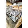 Image 2 : OMCAN STAINLESS STEEL 36"W X 30"D X 34"H COMMERCIAL 2 TIER PREPARATION TABLE WITH BACKSPLASH
