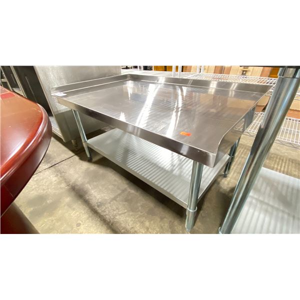 OMCAN STAINLESS STEEL 48"W X 30"D X 24"H COMMERCIAL 2 TIER EQUIPMENT STAND WITH SPILL EDGE