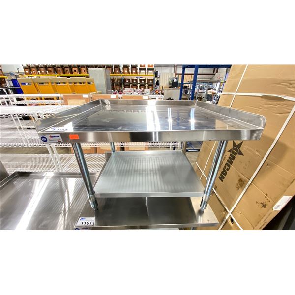 OMCAN STAINLESS STEEL 36"W X 30"D X 24"H COMMERCIAL 2 TIER EQUIPMENT STAND WITH SPILL EDGE