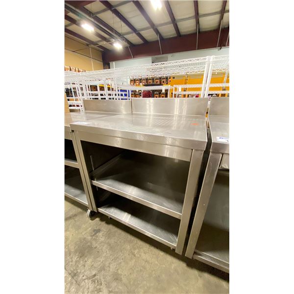 STAINLESS STEEL 33"W X 30"D X 37"H COMMERCIAL 3 TIER PERPETRATION TABLE / EQUIPMENT STAND WITH