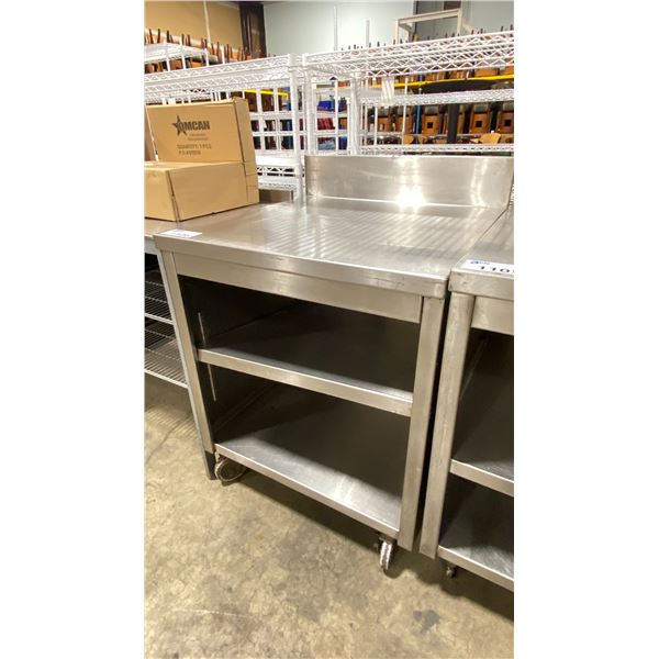STAINLESS STEEL 30"W X 30"D X 36"H COMMERCIAL 3 TIER MOBILE PERPETRATION TABLE / EQUIPMENT STAND