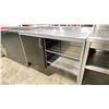 Image 1 : STAINLESS STEEL / BLACK 50"W X 25 1/2"D X 35 1/2"H COMMERCIAL 3 TIER SINGLE DOOR WORK SURFACE WITH