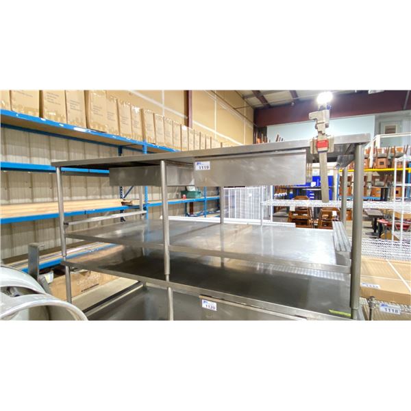 QUEST 2 DRAWER STAINLESS STEEL 92"W X 44"D X 35"H COMMERCIAL PREPARATION TABLE WITH DUAL 3 SLOT