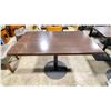 Image 2 : DARK WOOD 48"W X 30"D X 30"H BLACK METAL BASE RECTANGULAR COMMERCIAL RESTAURANT TABLE