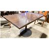 Image 3 : DARK WOOD 48"W X 30"D X 30"H BLACK METAL BASE RECTANGULAR COMMERCIAL RESTAURANT TABLE
