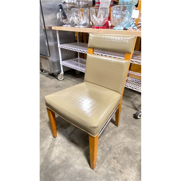 NATURAL WOOD PADDED COMMERCIAL RESTAURANT SIDE CHAIR