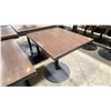 Image 2 : DARK WOOD 30"W X 25"D X 30"H BLACK METAL BASE SQUARE COMMERCIAL RESTAURANT TABLE