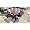 Image 1 : DARK WOOD 30"W X 25"D X 30"H BLACK METAL BASE SQUARE COMMERCIAL RESTAURANT TABLE