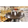 Image 2 : DARK WOOD 54"W X 31"H BLACK METAL BASE ROUND COMMERCIAL RESTAURANT TABLE