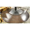 Image 2 : DARK WOOD 54"W X 31"H BLACK METAL BASE ROUND COMMERCIAL RESTAURANT TABLE